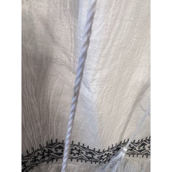 Hayden Los Angeles White‎ Embroidered Tassel Tie Neck Midi Dress Size S - Picture 4 of 6